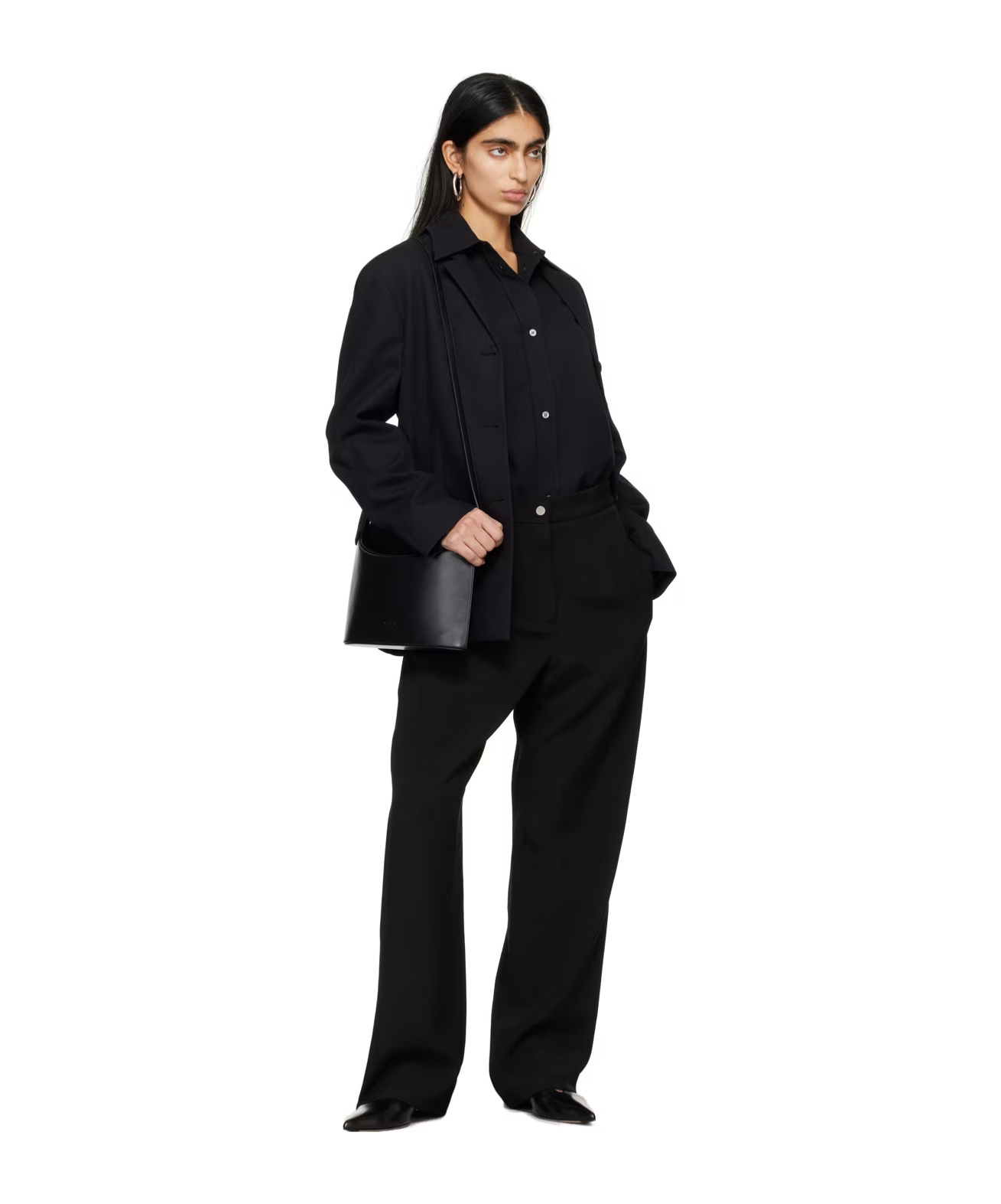 Studio Nicholson Semi-elastic Waist-edge Casual Pants In Black