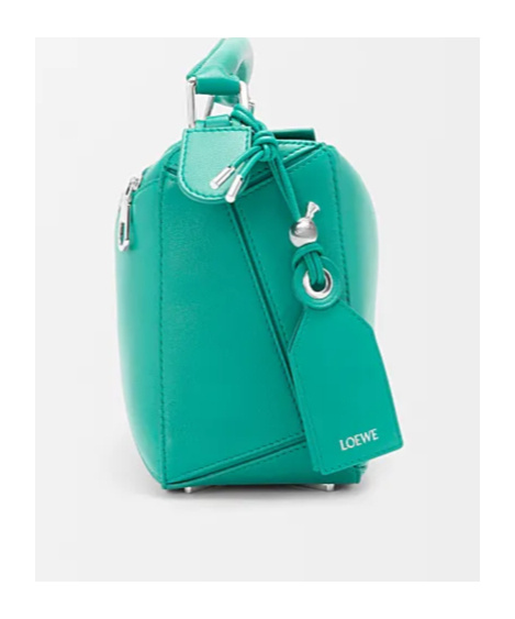 Loewe Small Featherlight Puzzle Bag In Nappa Lambskin In Green