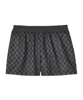 Gucci Printed Technical Jersey Shorts In Black