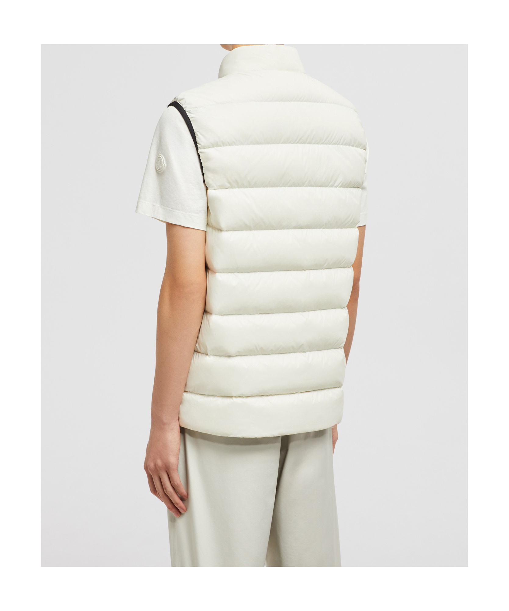 Shop Moncler Plaret Down Gilet In Nude