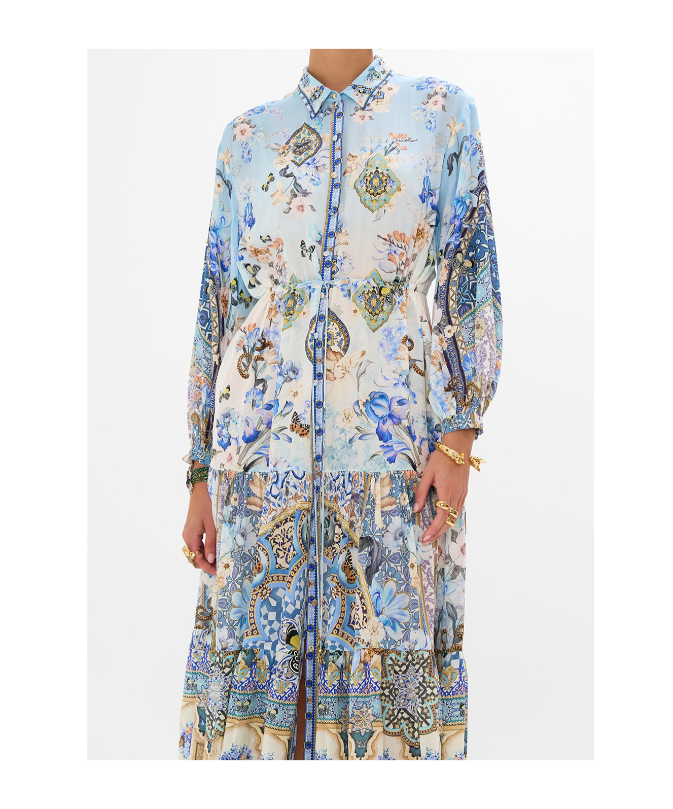 Camilla Tiered Long Shirt Dress Al Manial Palace Memoirs