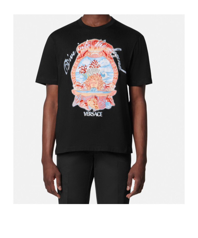 Versace Dive In Crest Embroidered T-shirt