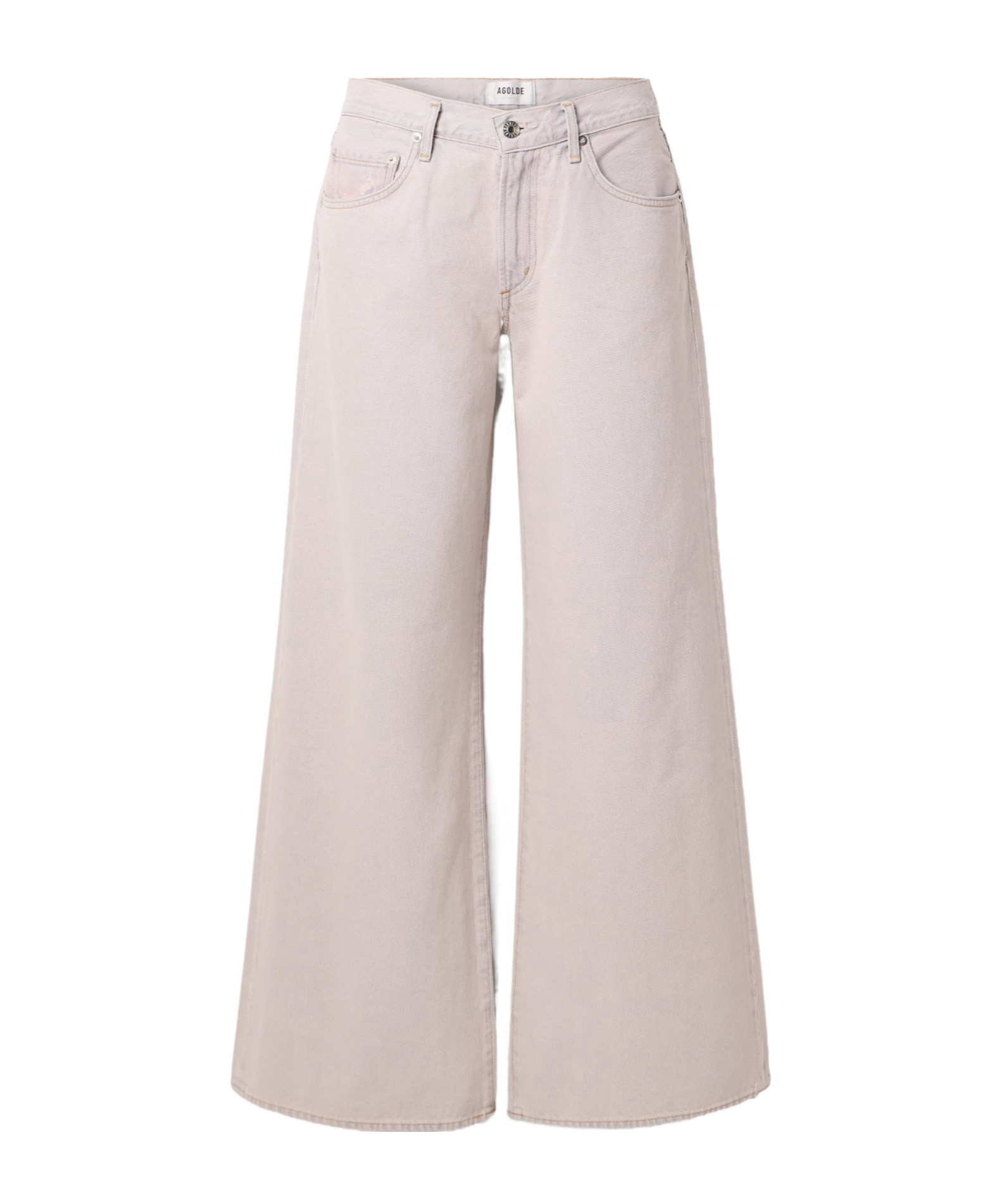Agolde Clara Baggy Low-rise Wide-leg Jeans In Neutral
