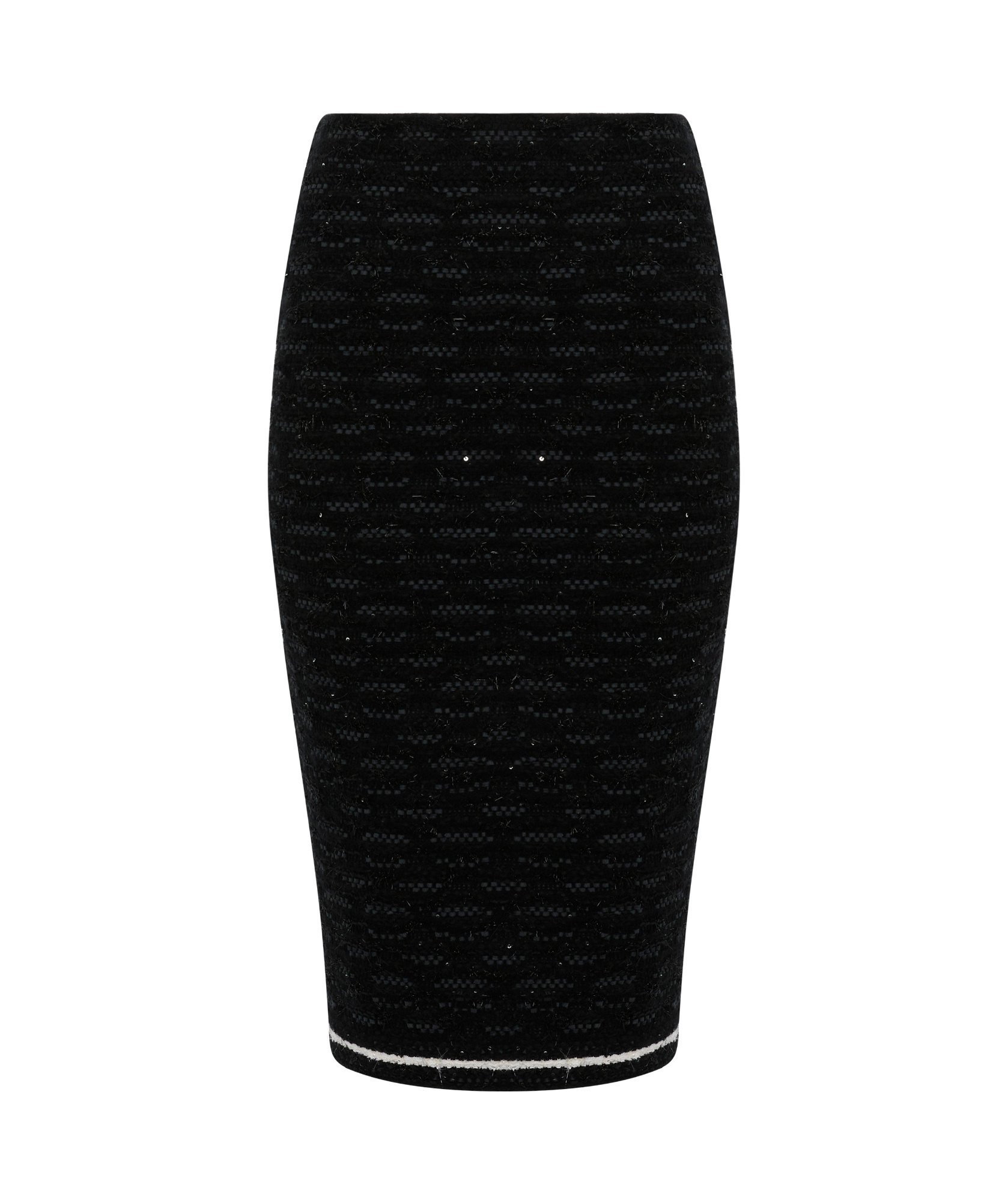 D Exterior Knitted Midi Skirt In Black
