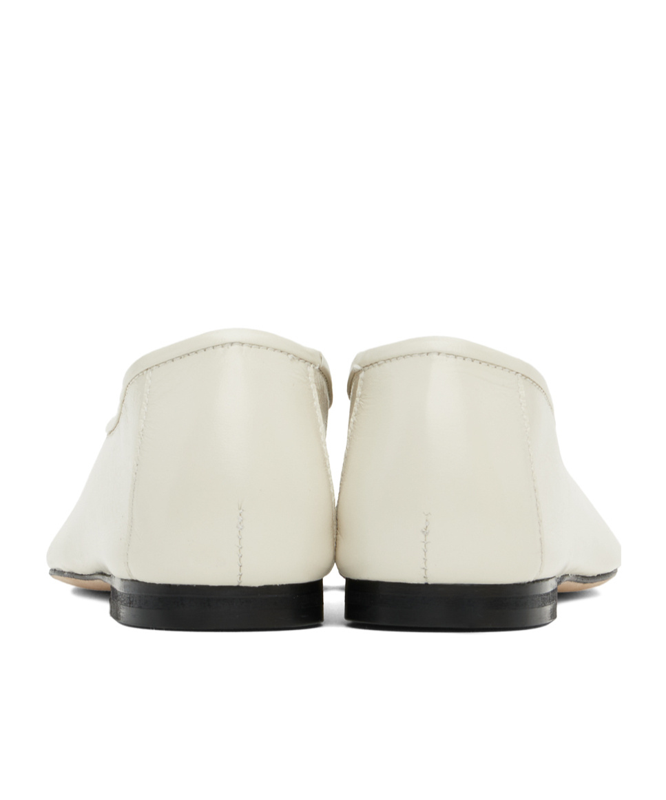 By Far Prudence Creased Round Head Ballet Shoes In White