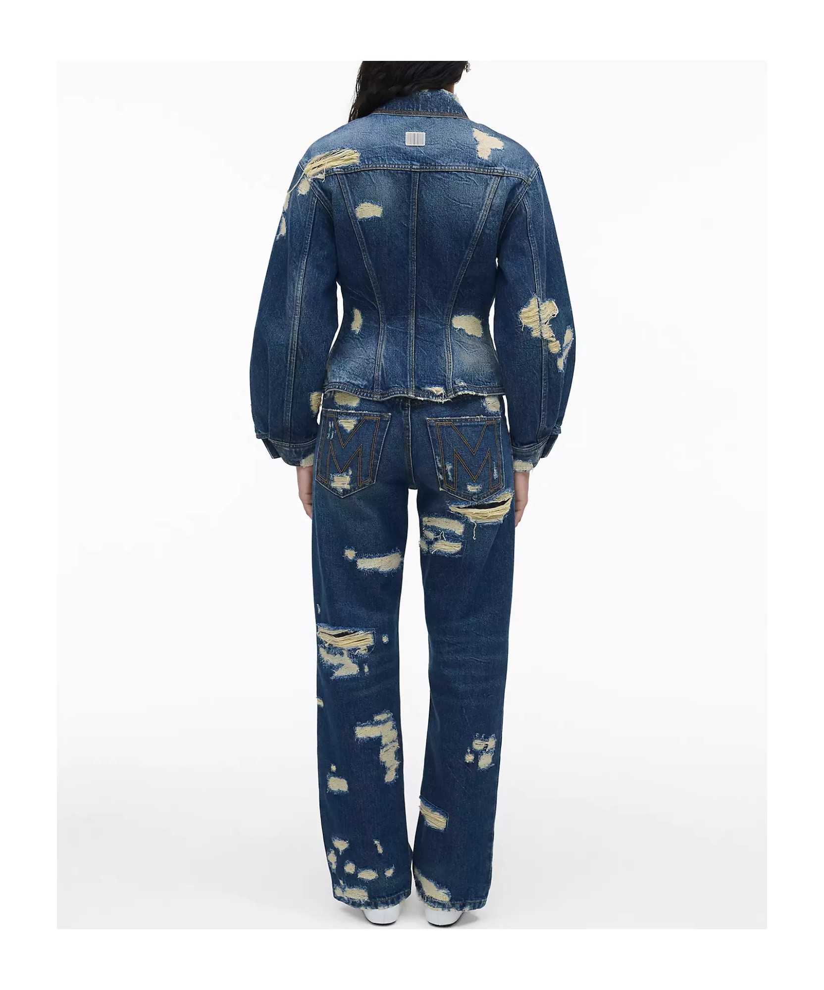 Shop Marc Jacobs The Rip And Repair Fluted Denim Jacket In Blue