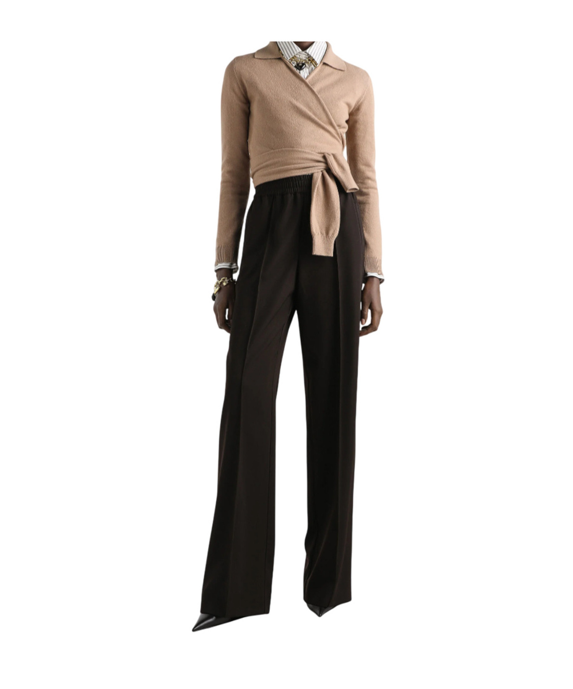 Dolce & Gabbana Wool Gabardine Joggers Trousers In Black