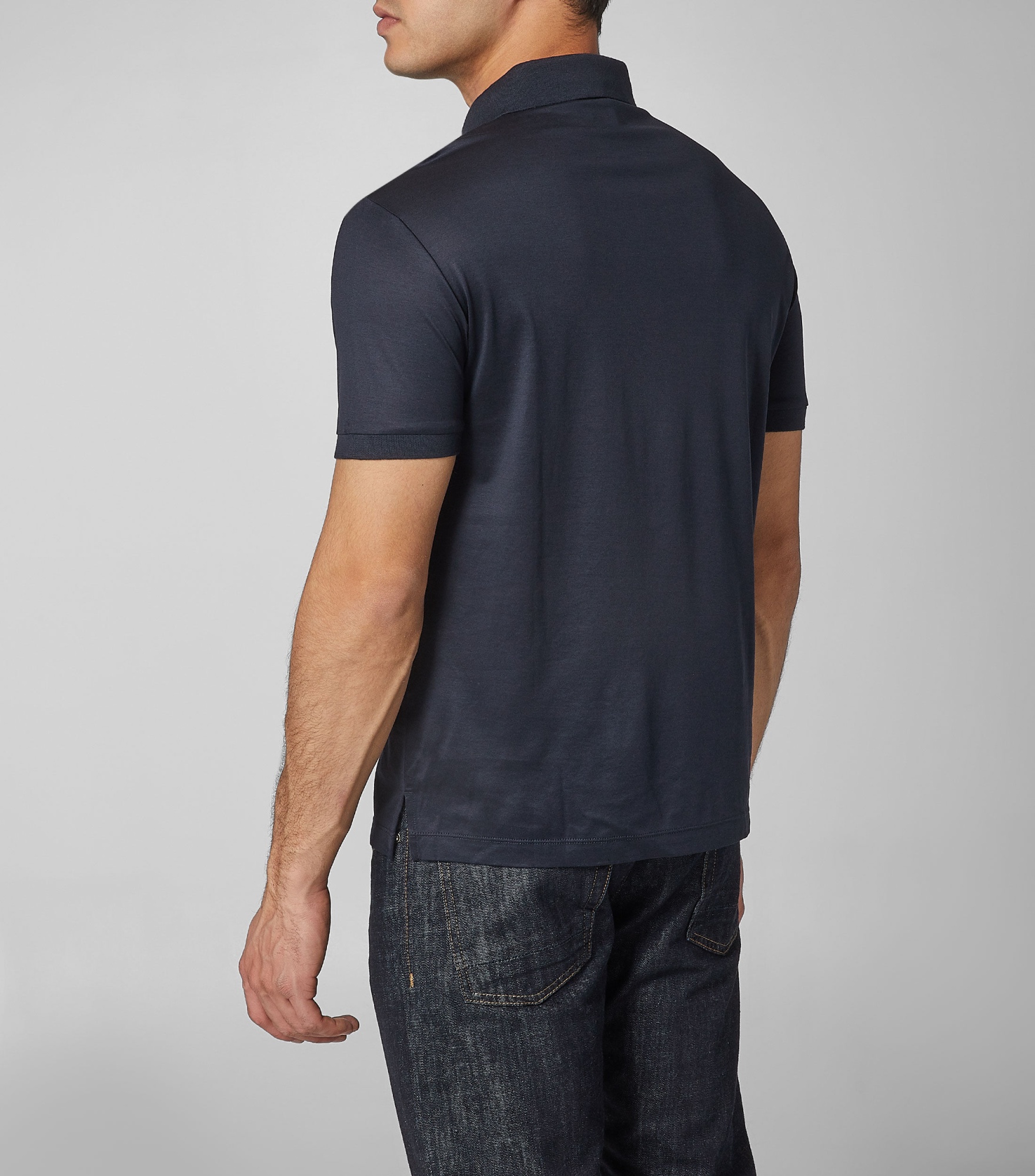 Emporio Armani Embroidered Logo Polo Shirt In Blue