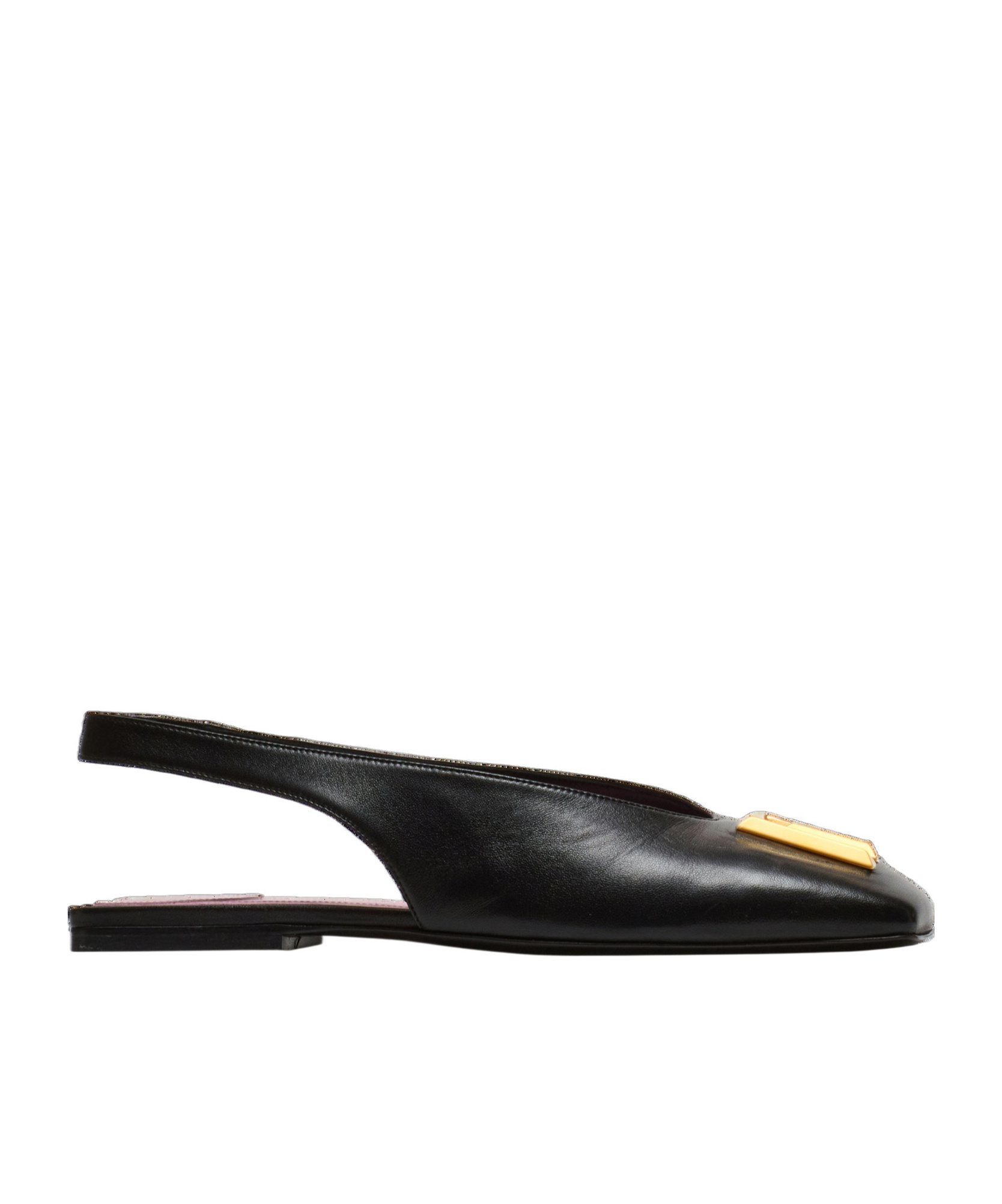 Balmain Flat Eden Slingbacks In Lambskin Leather In Black