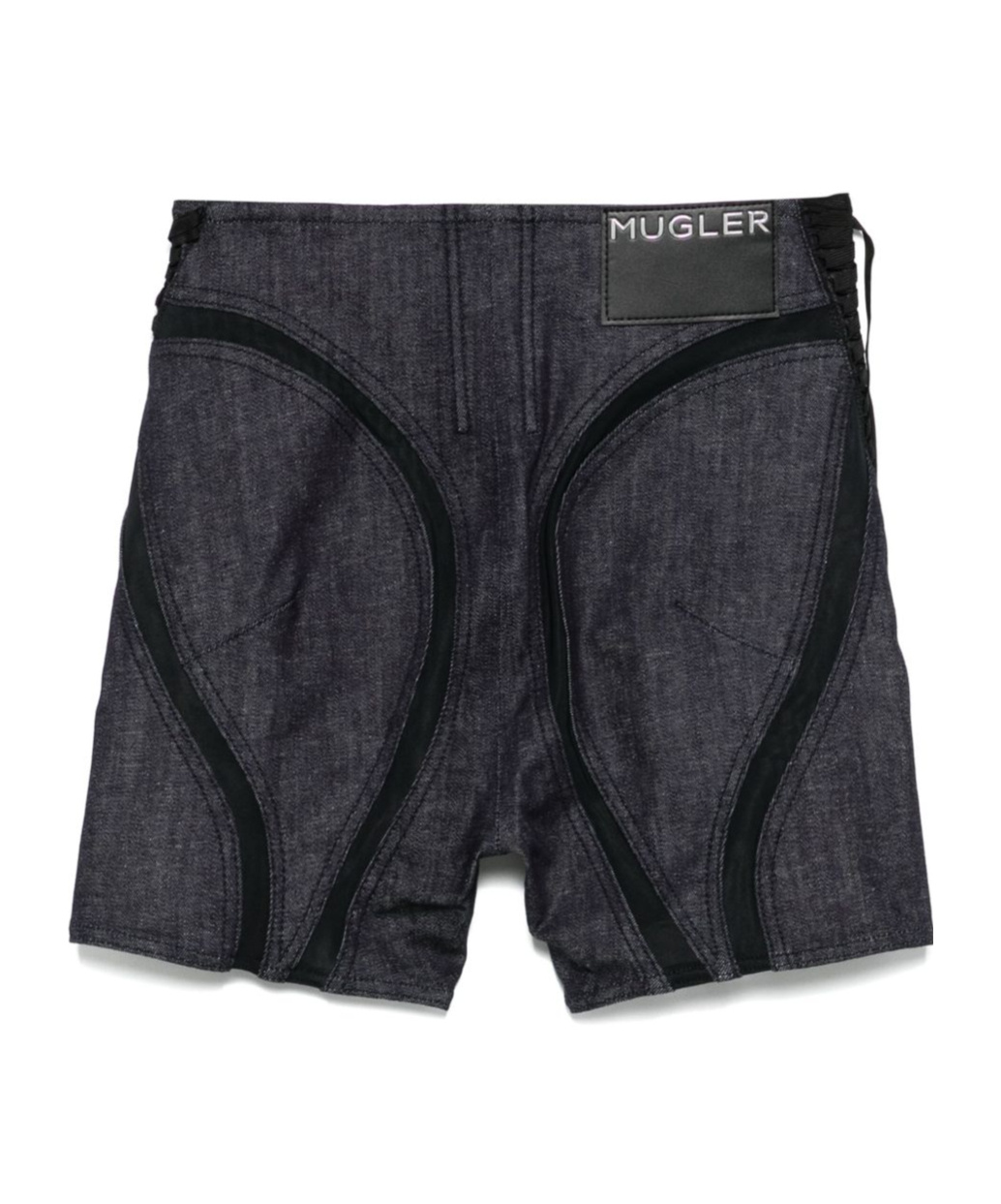 Mugler Panelled Shorts In Black