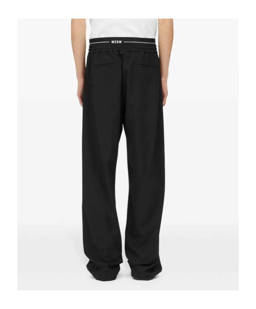 Msgm Belt-loop Casual Pants In Black