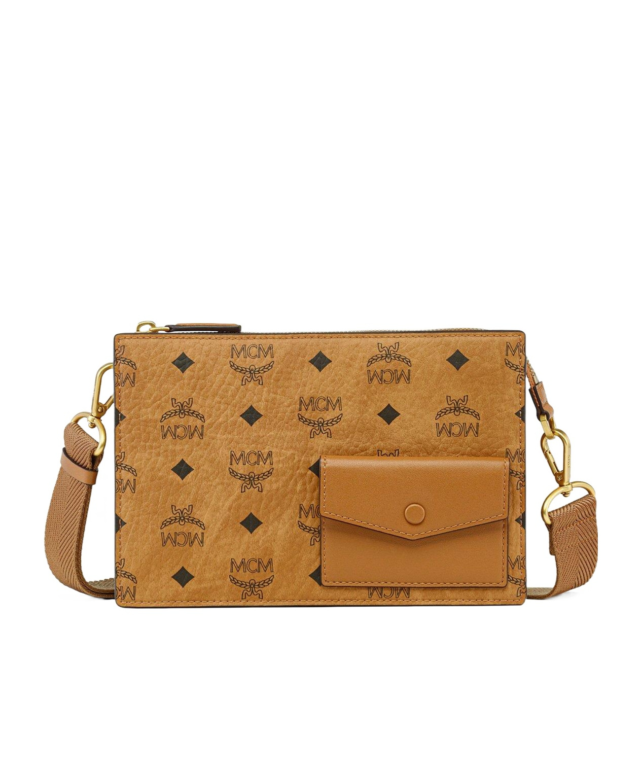 Mcm Aren Standing Crossbody Pouch In Visetos