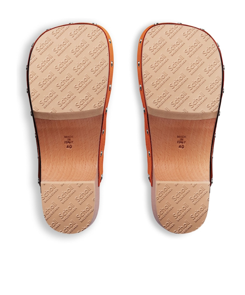 Balenciaga Women's  I Scholl 40mm Clog Mule  In Pastel Orange In Pale Orange