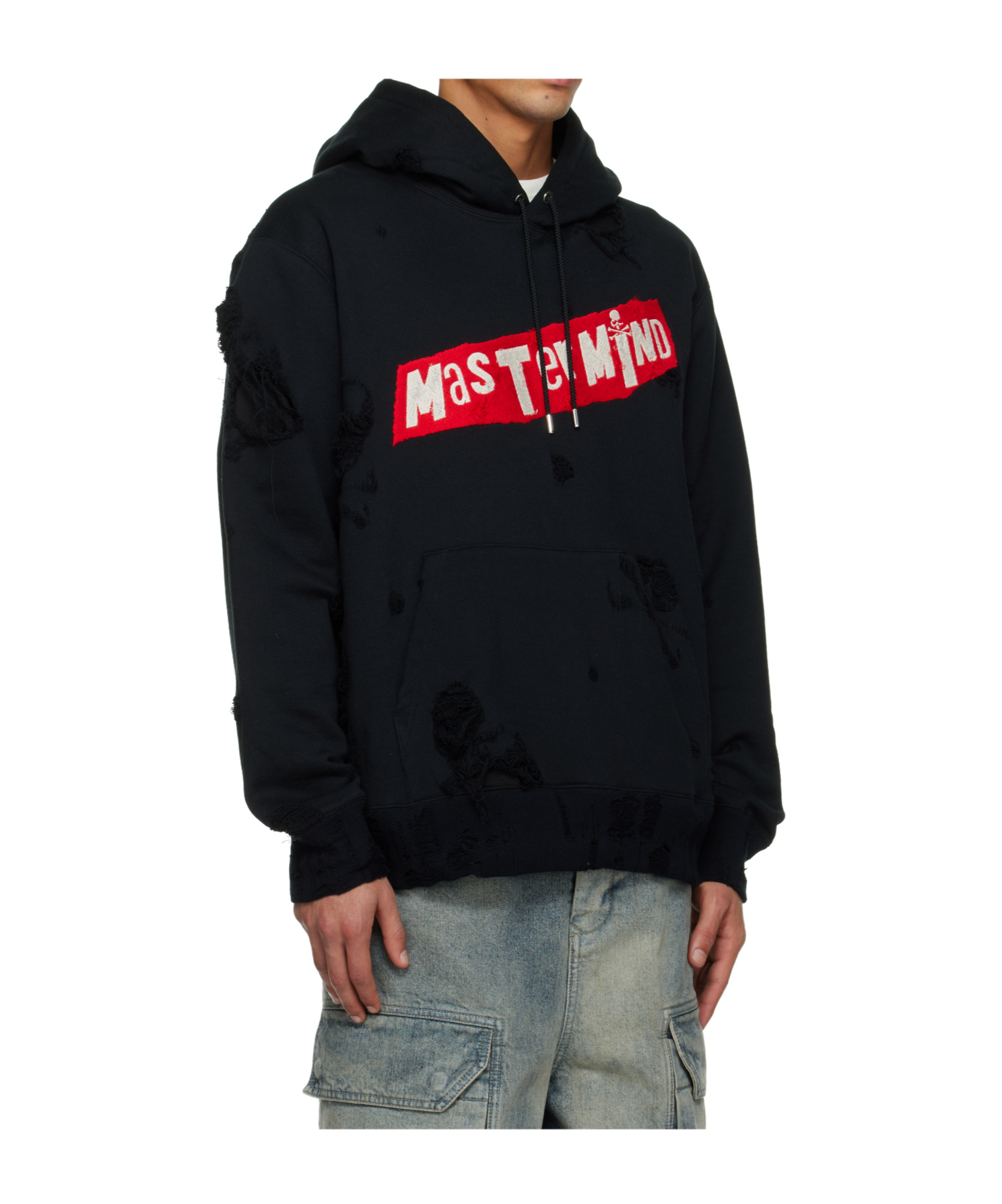 Mastermind Japan Distressed Logo Hoodie In Black