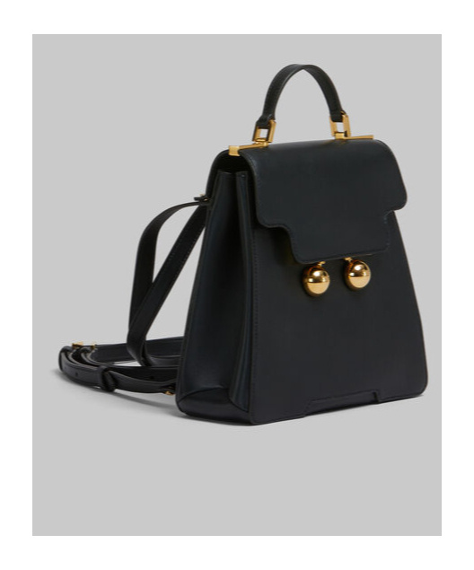 Shop Marni Black Leather Trunkaroo Backpack