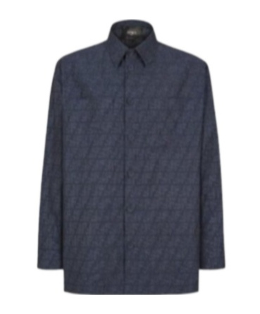 Fendi Pattern Lapel Casual Jacket In Black