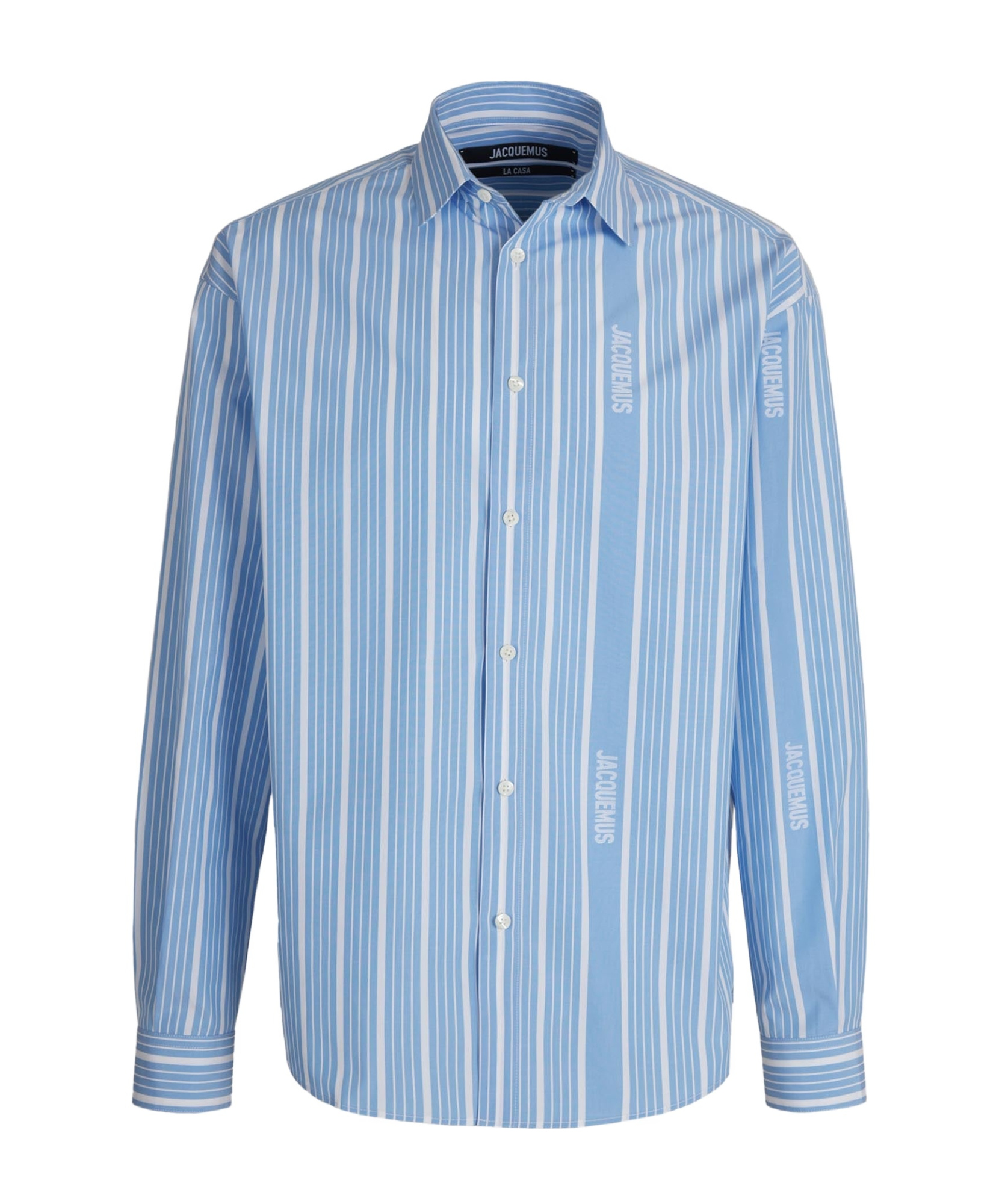 Jacquemus Boulanger Striped Long-sleeved Shirt In Blue