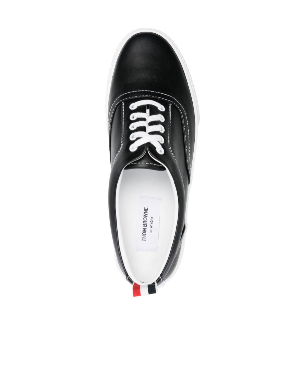 Thom Browne 'heritage' Black Sneakers With Logo Tab On Heel In White