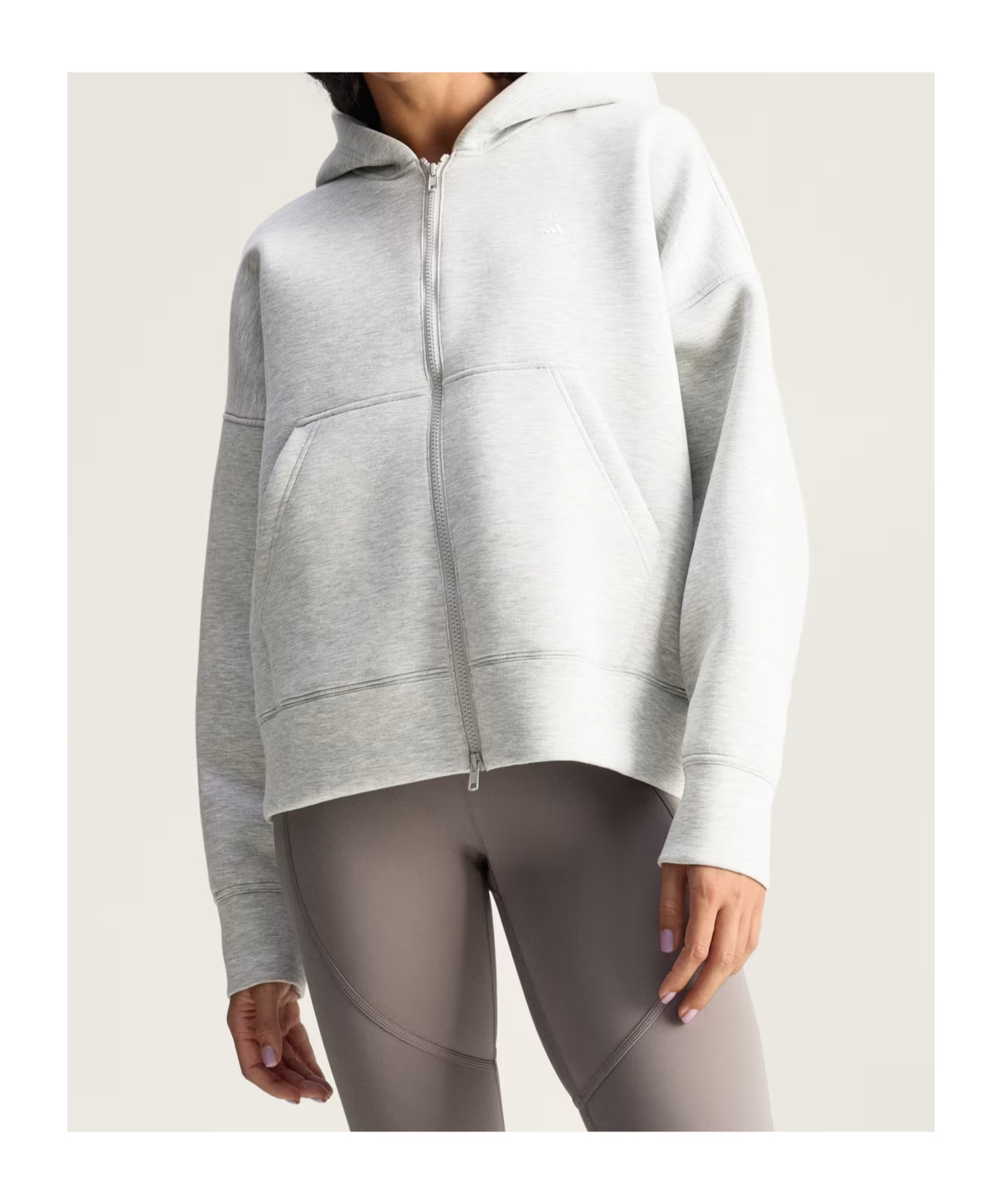 Adidas By Stella Mccartney Hooded Zip-up Jacket In Gray