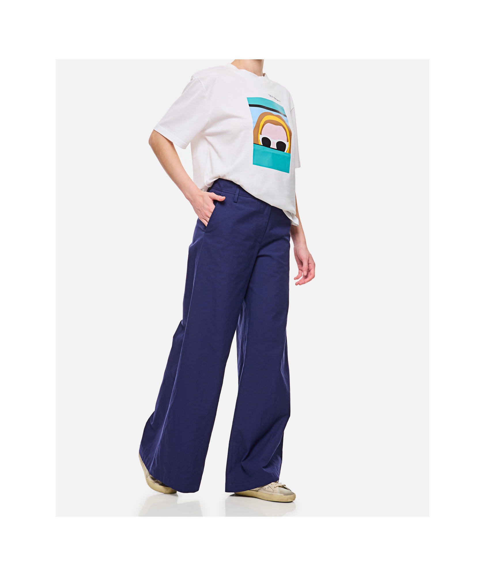 Alberto Biani Belt Loops Slacks In Blue