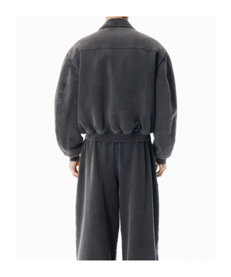 Alexander Wang Unisex Grey Organic Terry Moto Jacket In Gray
