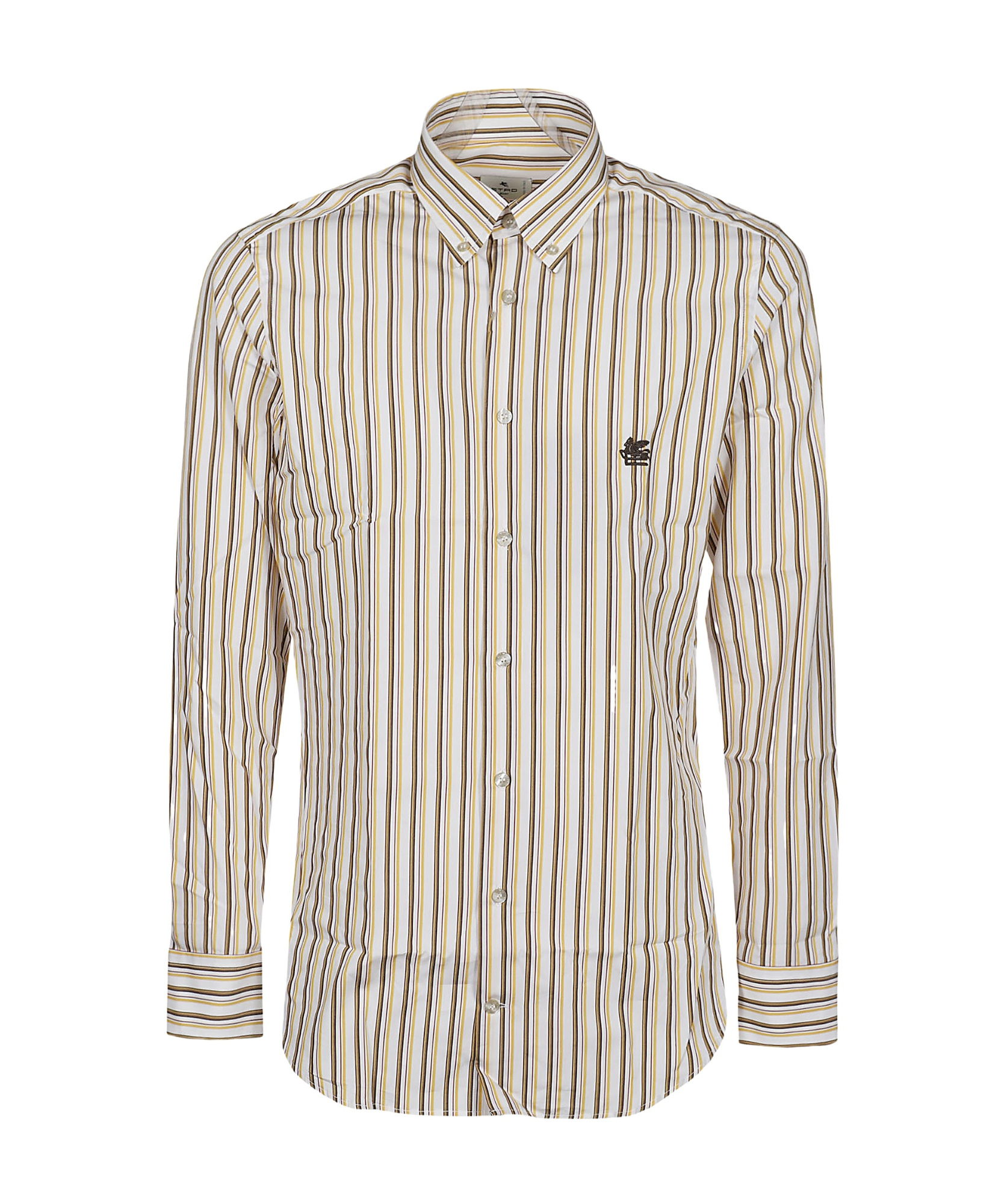 Etro Striped Long-sleeved Shirt In White