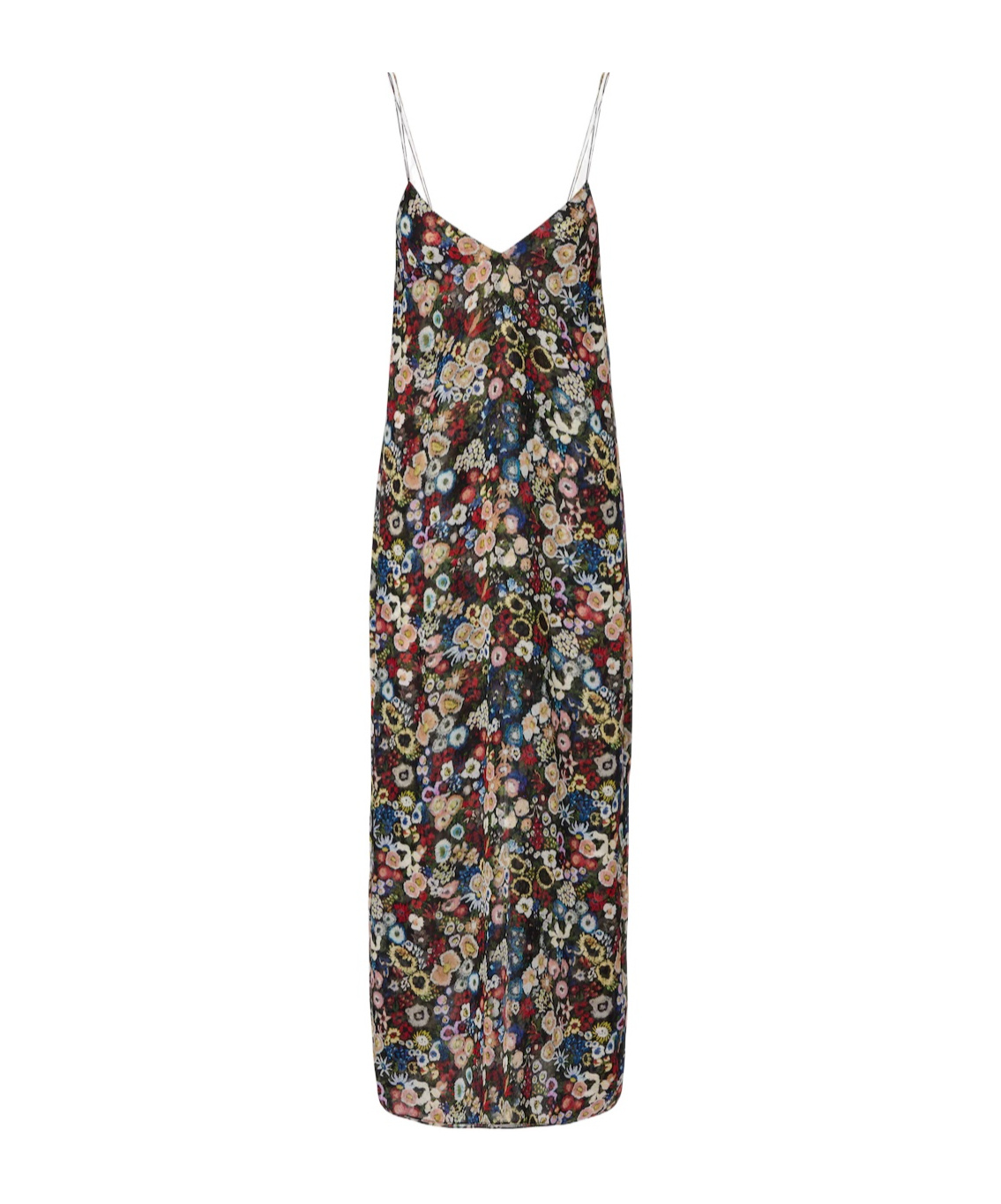 Khaite Taja Floral Silk Slip Dress In Multi