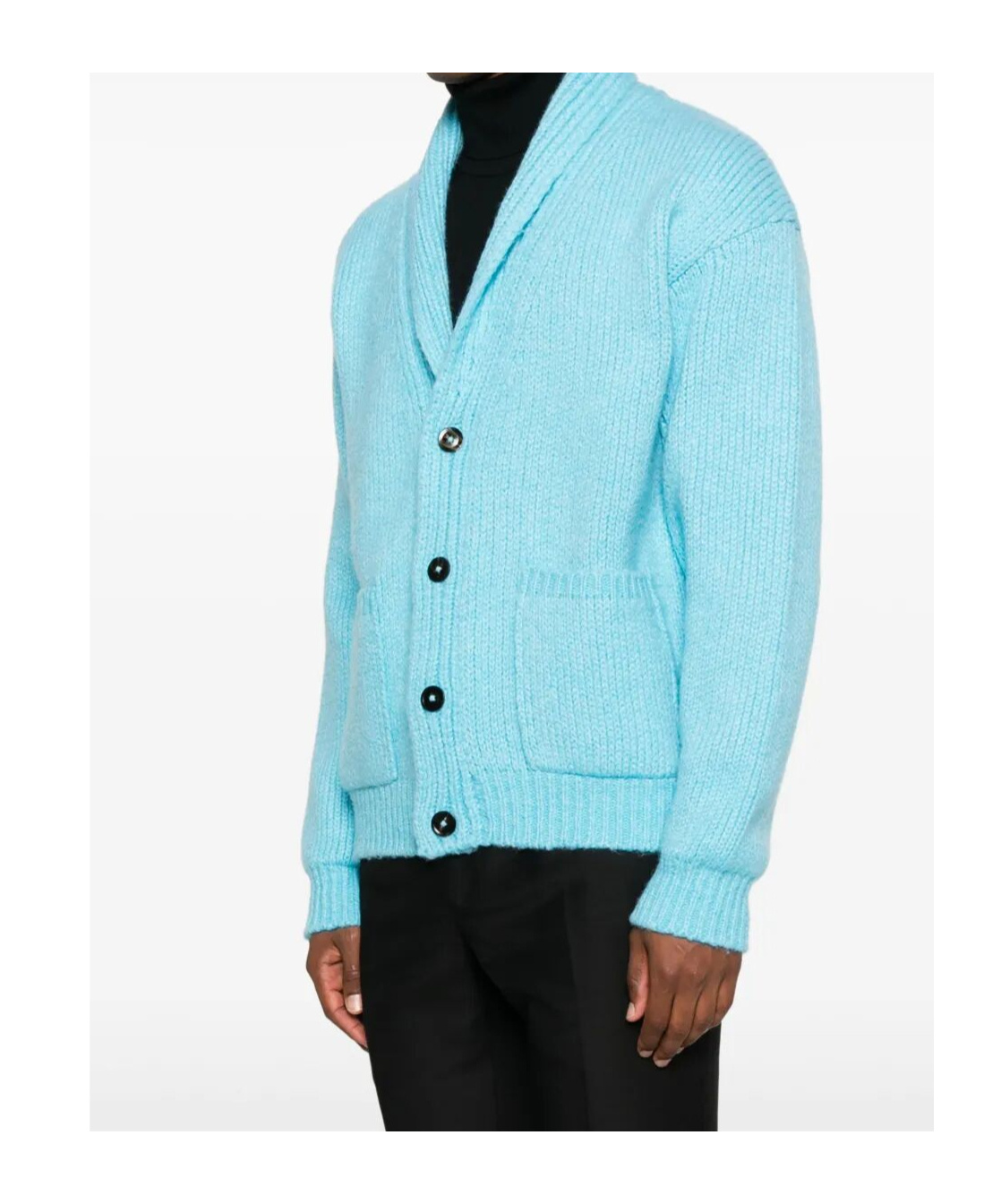 Tom Ford Mens Air Blue Shawl-collar Regular-fit Cashmere Cardigan In Blue