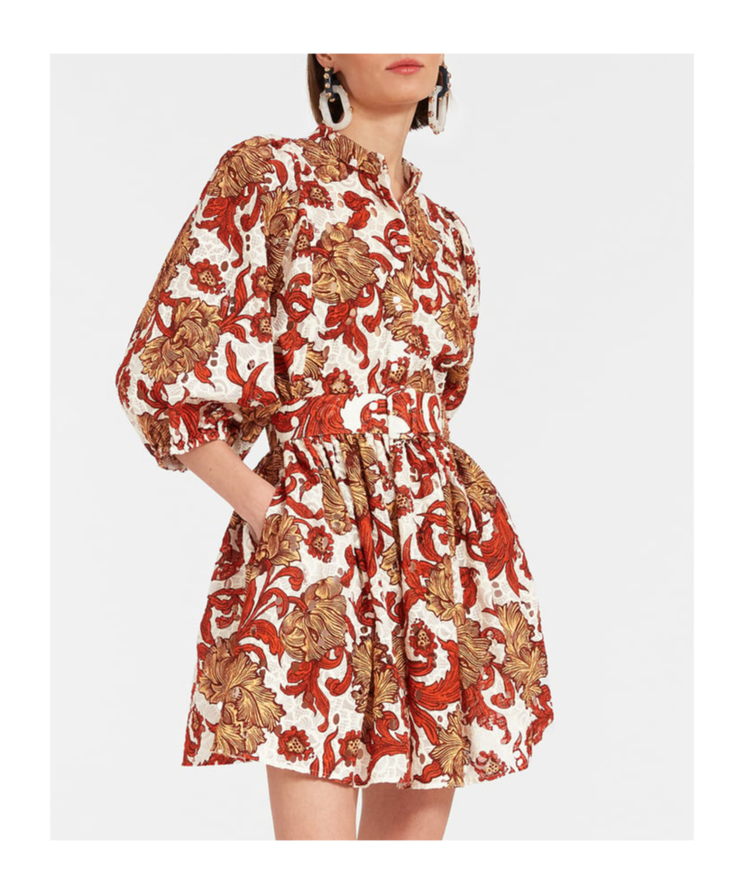 La Doublej Short Sleeve Dress In Brown