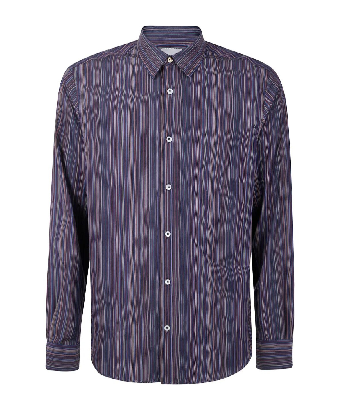 Paul Smith Striped Long-sleeved Shirt In Multi