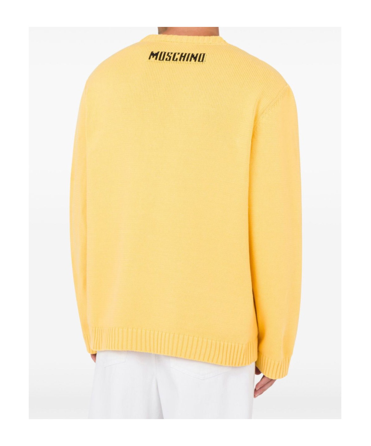 Moschino Long-sleeved Sweater In Yellow