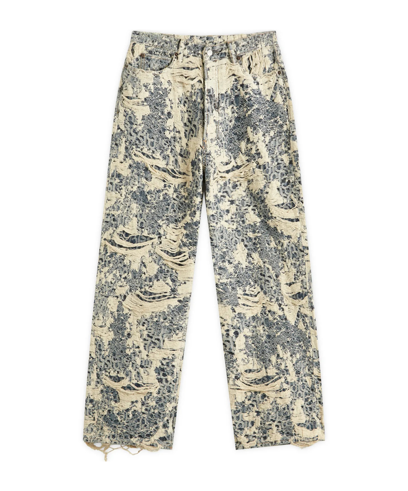 Acne Studios 1981 Fit Denim Distressed Monogram Jeans Blue In Multi