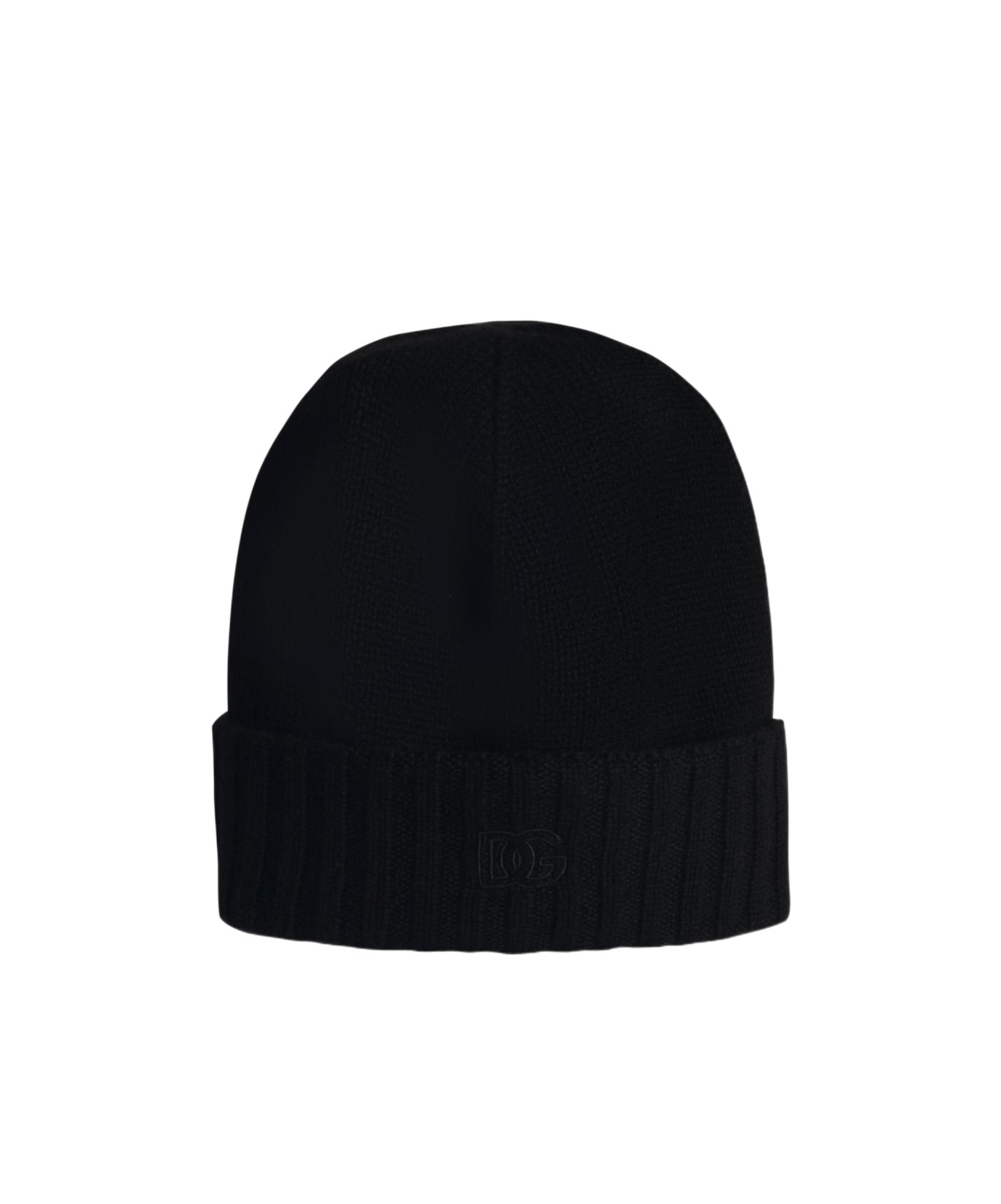 Dolce & Gabbana Dolce  Gabbana Logo Embroidered Knitted Beanie In Black