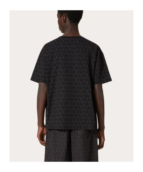 Valentino Canvas Iconograph Cotton T-shirt In Black