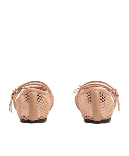 Gucci Horsebit Leather-trimmed Mesh Ballet Flats In Pink