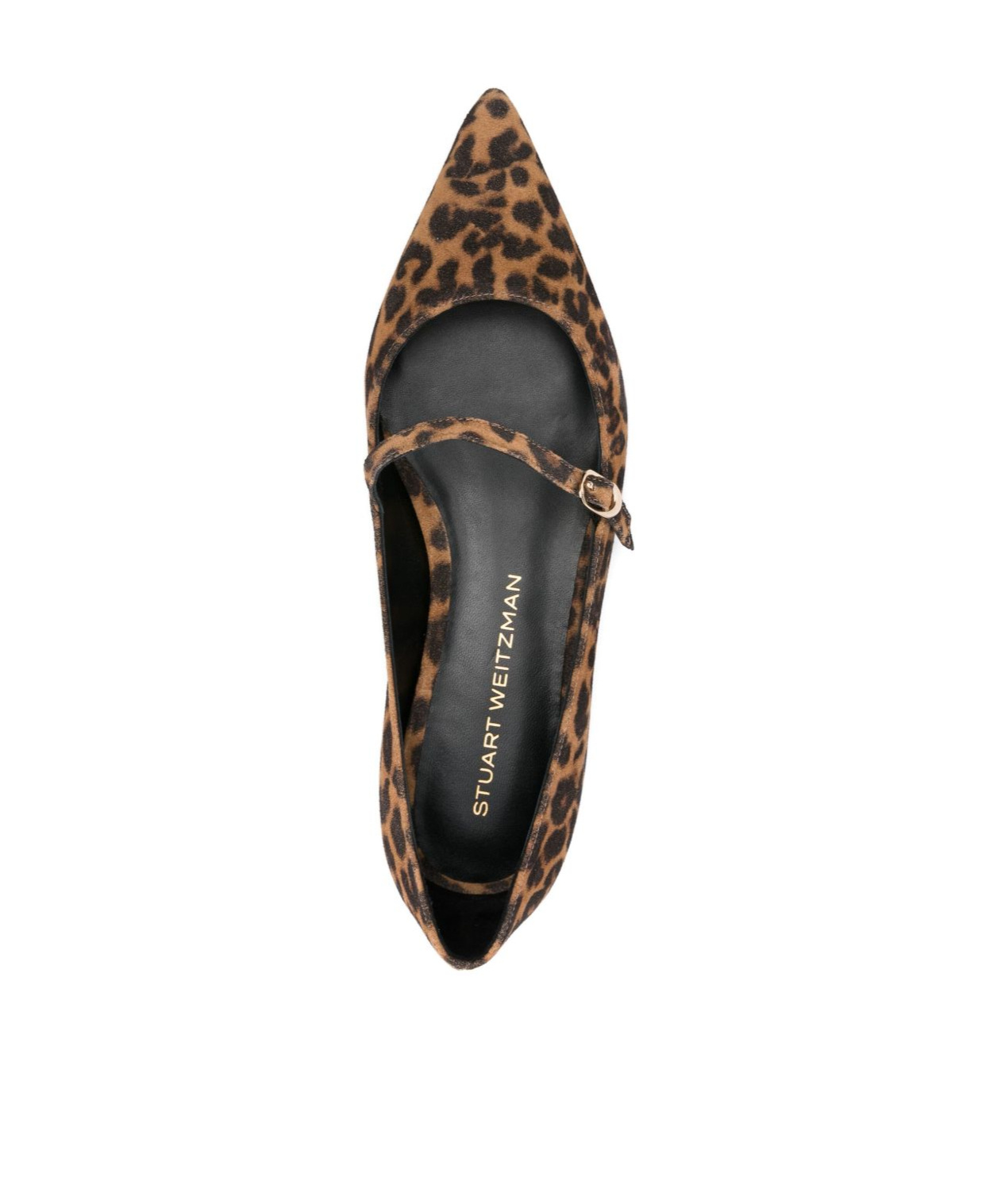 Stuart Weitzman Leopard Print Pointed-toe Ballet Flats In Brown