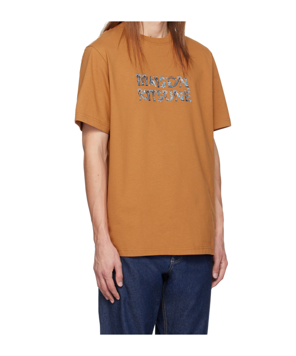 Maison Kitsuné Alphabet Round-neck T-shirt In Brown