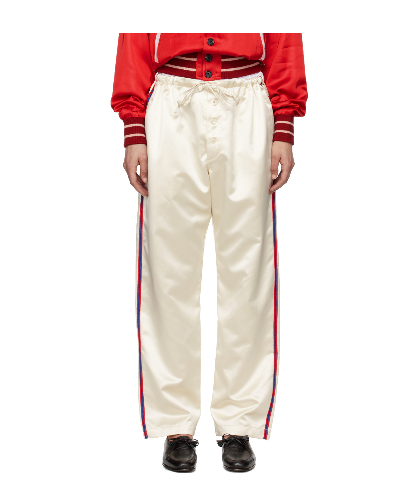 Bode Redtail Pajama Pants In White