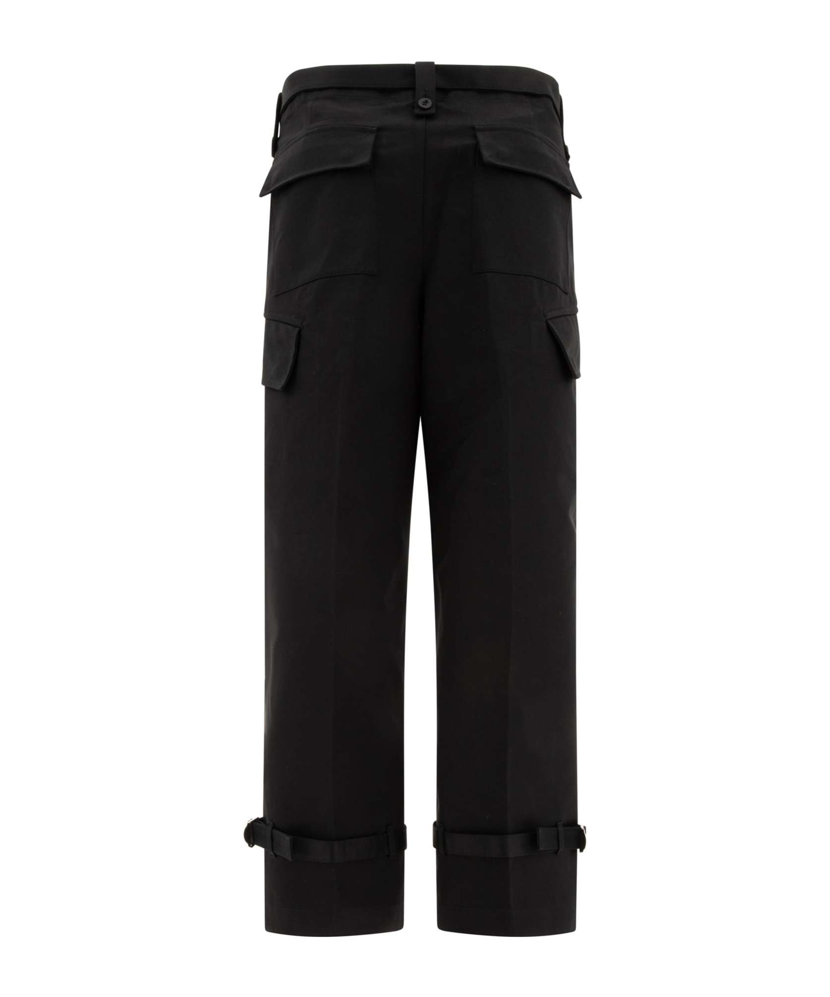 Sacai Trousers Waist Strapped Cargo Pockets In Black