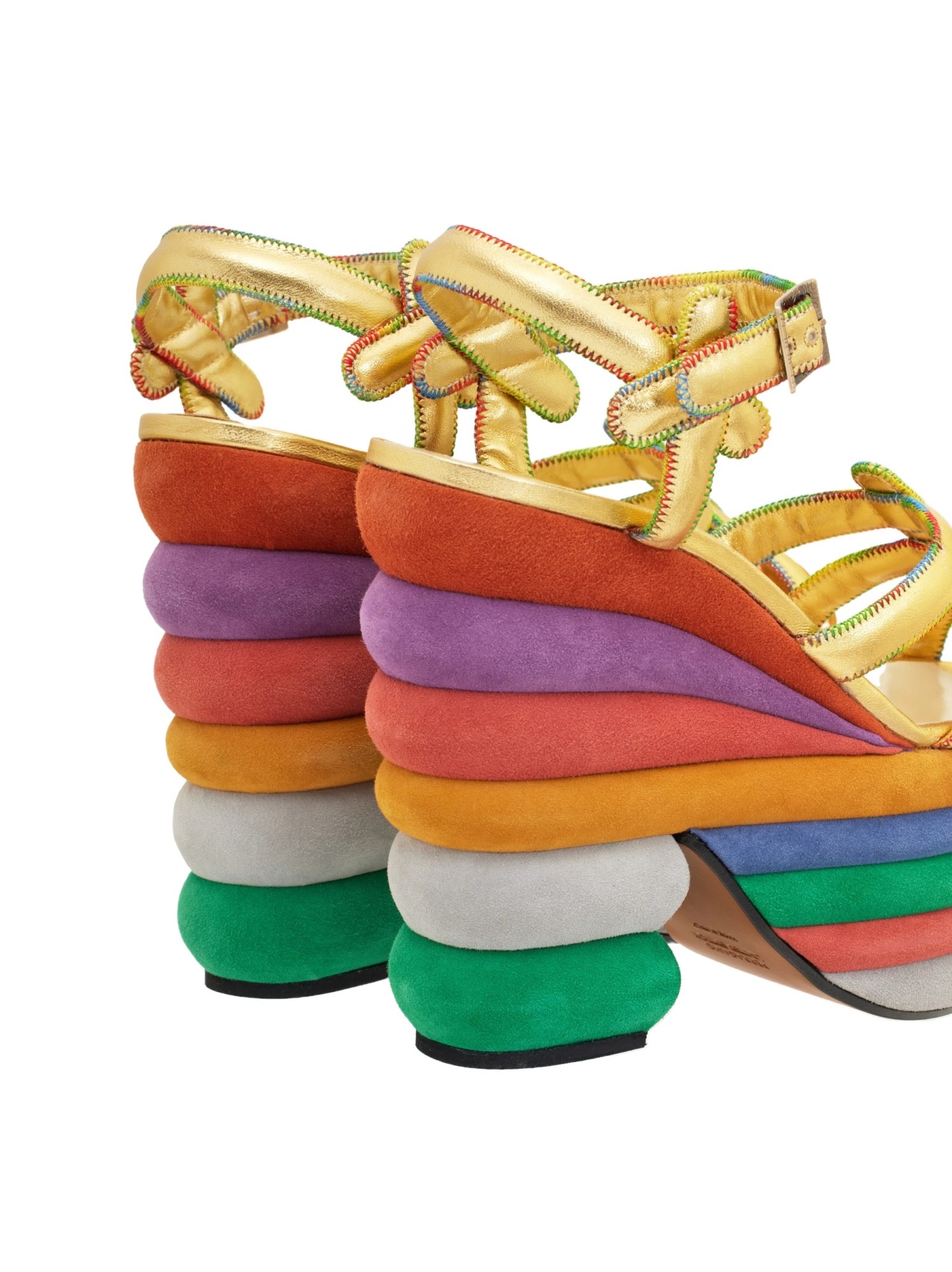 Ferragamo Rainbow Future Platform Sandals In Multi