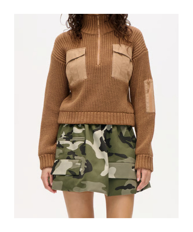 Baum Und Pferdgarten Turtleneck Zip-up Sweater In Brown