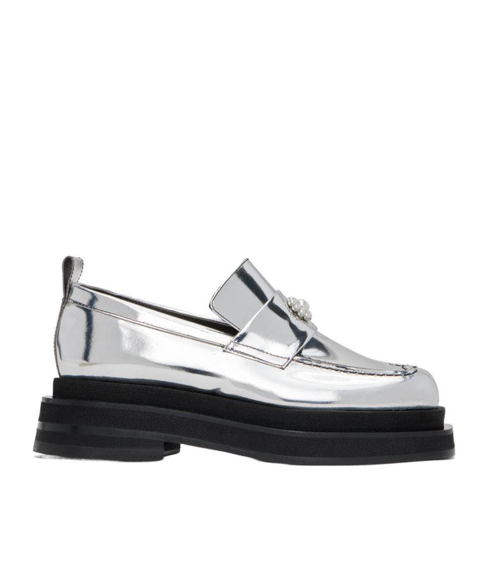 Simone Rocha Artificial Pearl Detail Loafers In Black