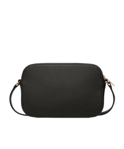 Bally Lock Me Small Crossbody Bag In Black Grained Leather In Black
