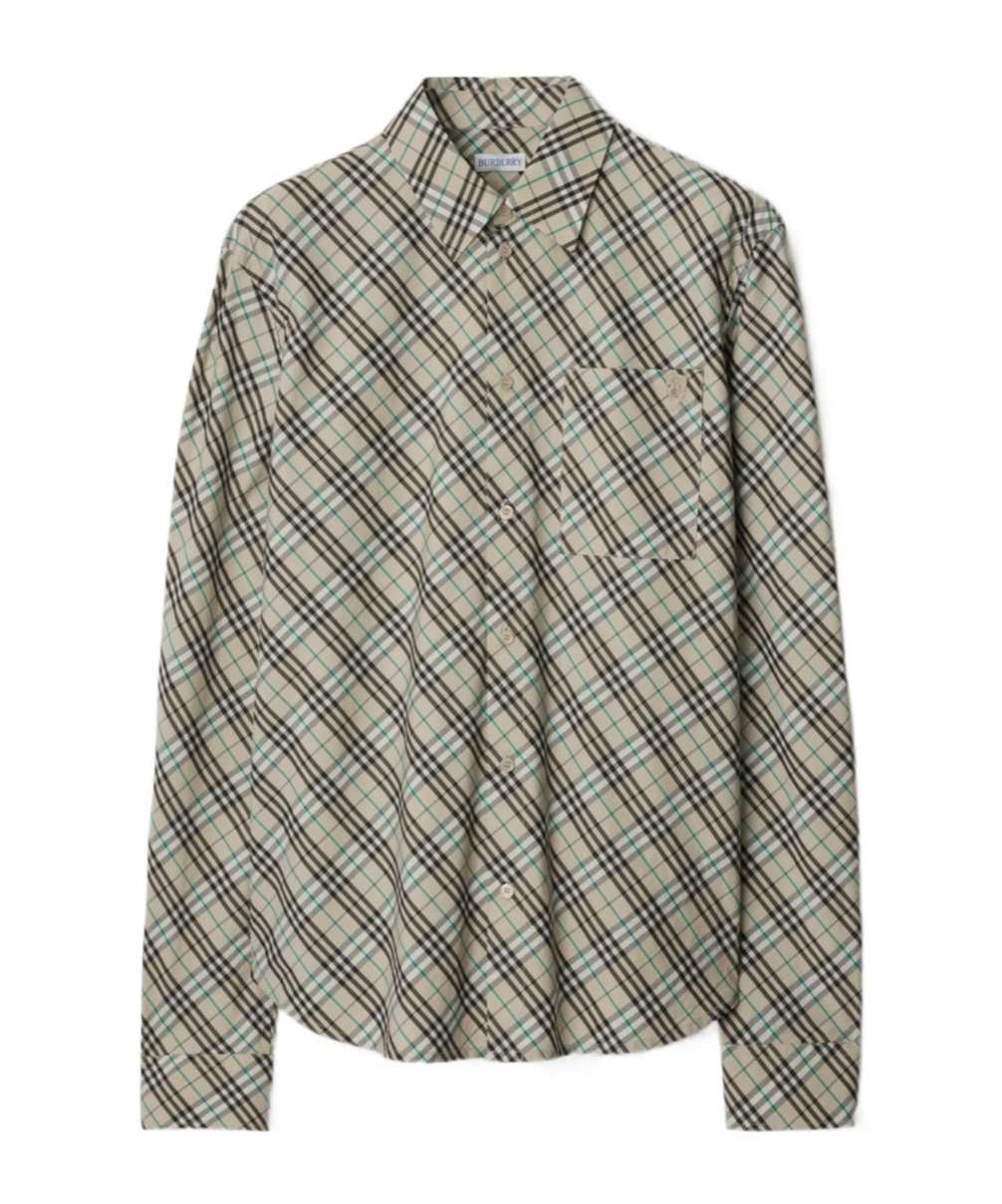 Burberry Checkered Shirt In Nude