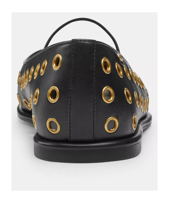 COACH EYELET-DETAILING BALLERINA SHOES