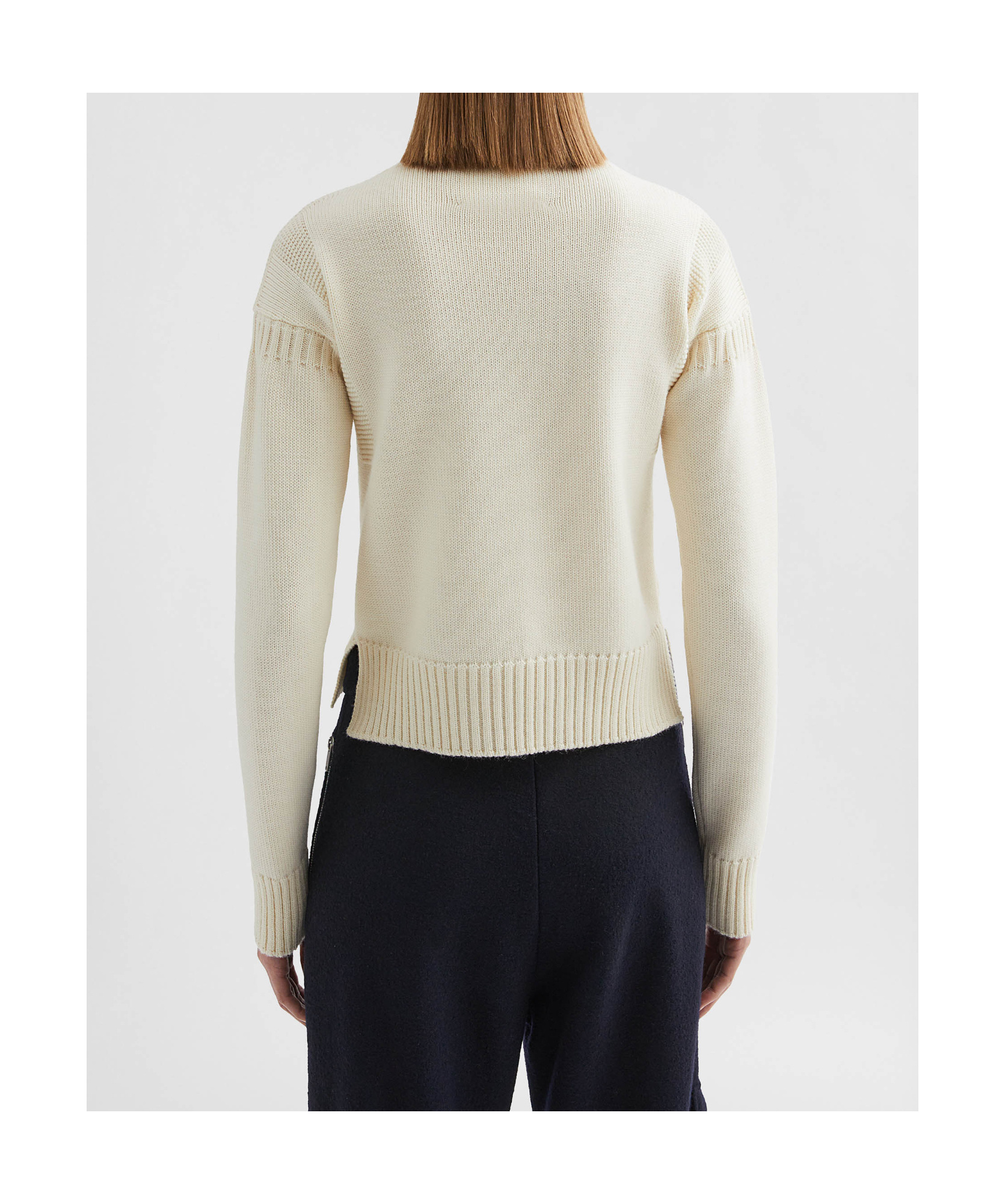 Jil Sander Wool Mock-neck Sweater In White