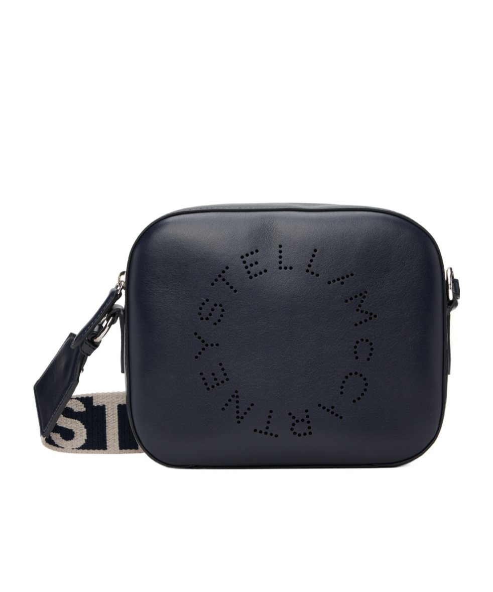 Stella Mccartney Logo Straddle Camera Bag In Black