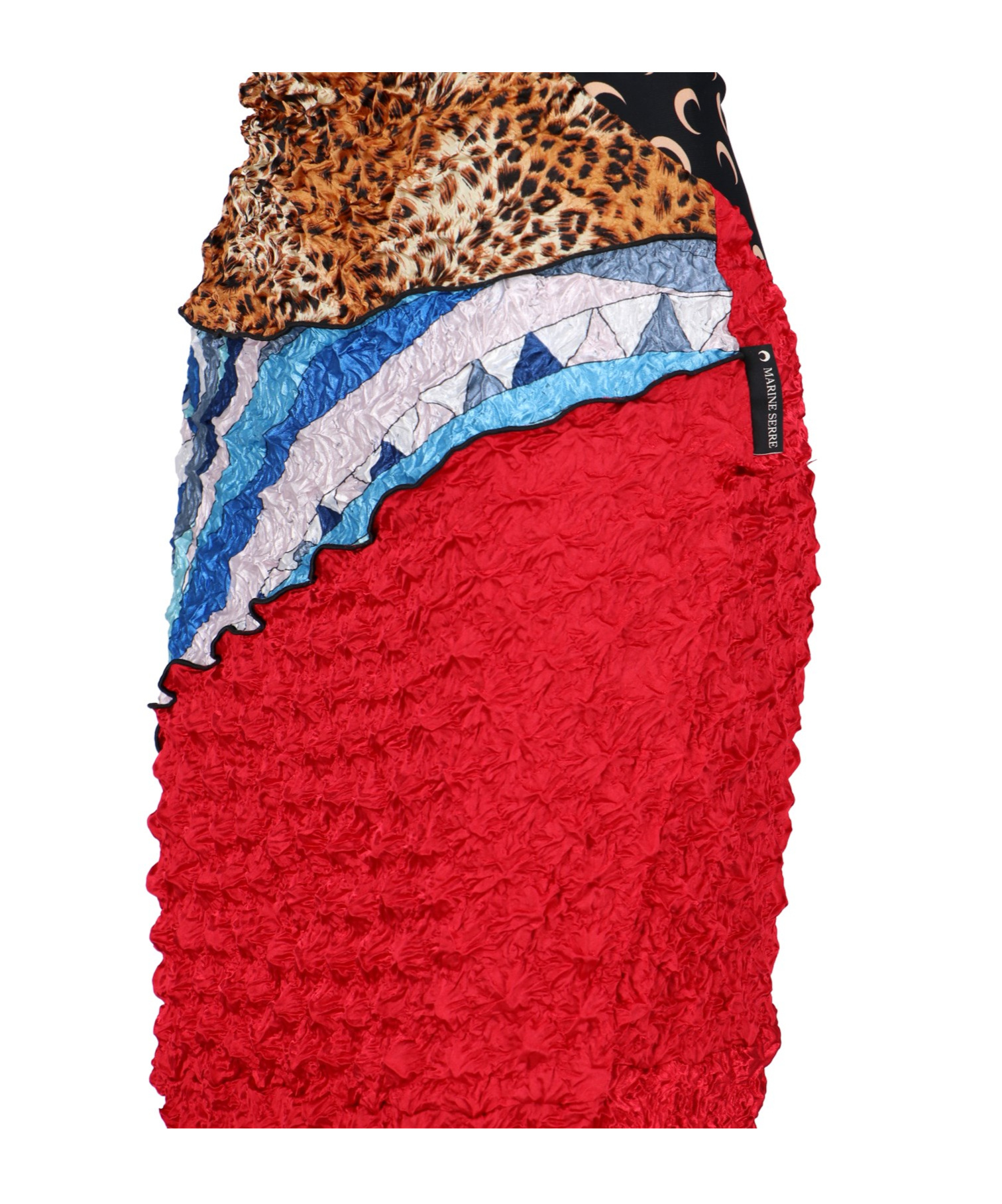 Marine Serre Multicolor Fabric Midi Dress In Multicolor