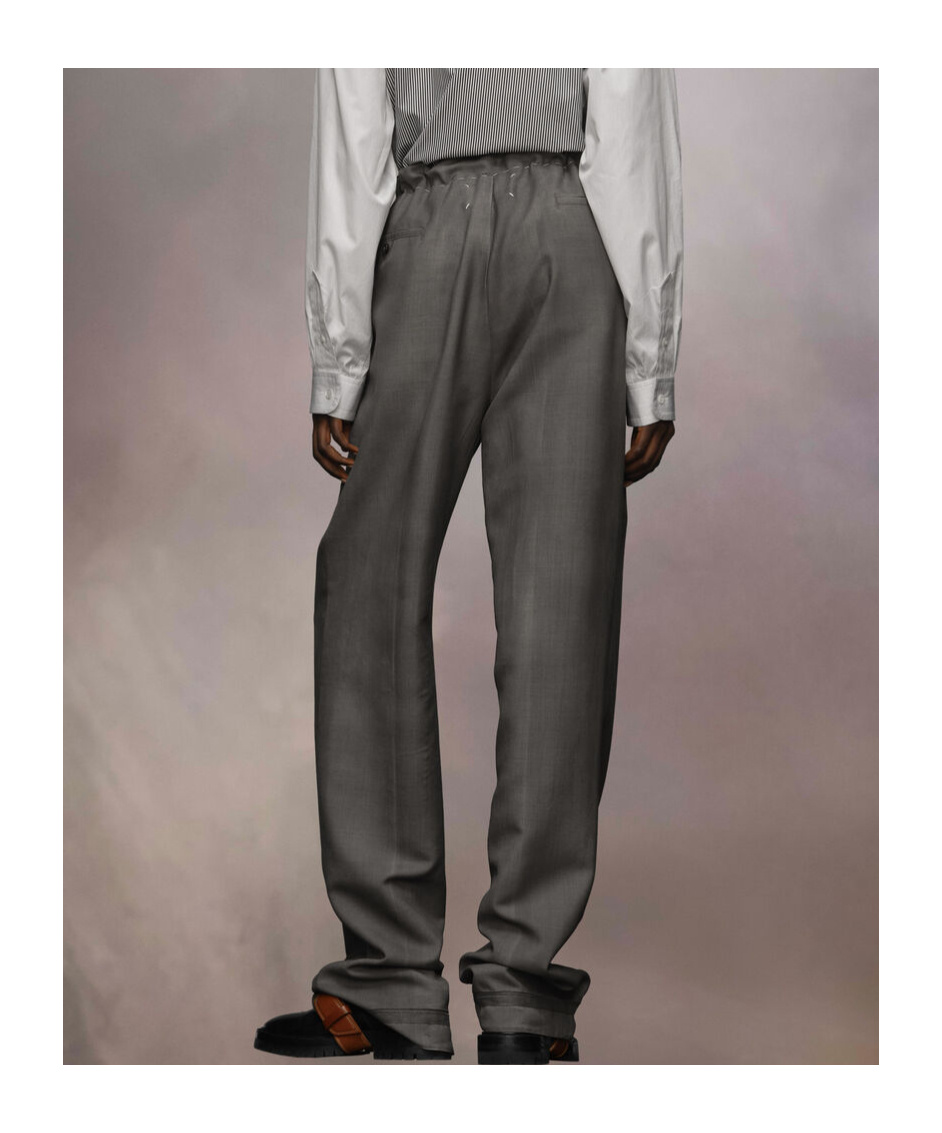 Maison Margiela Drawstring Straight-leg Trousers In Black