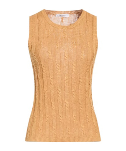 Max Mara Linen Knit Vest In Pink
